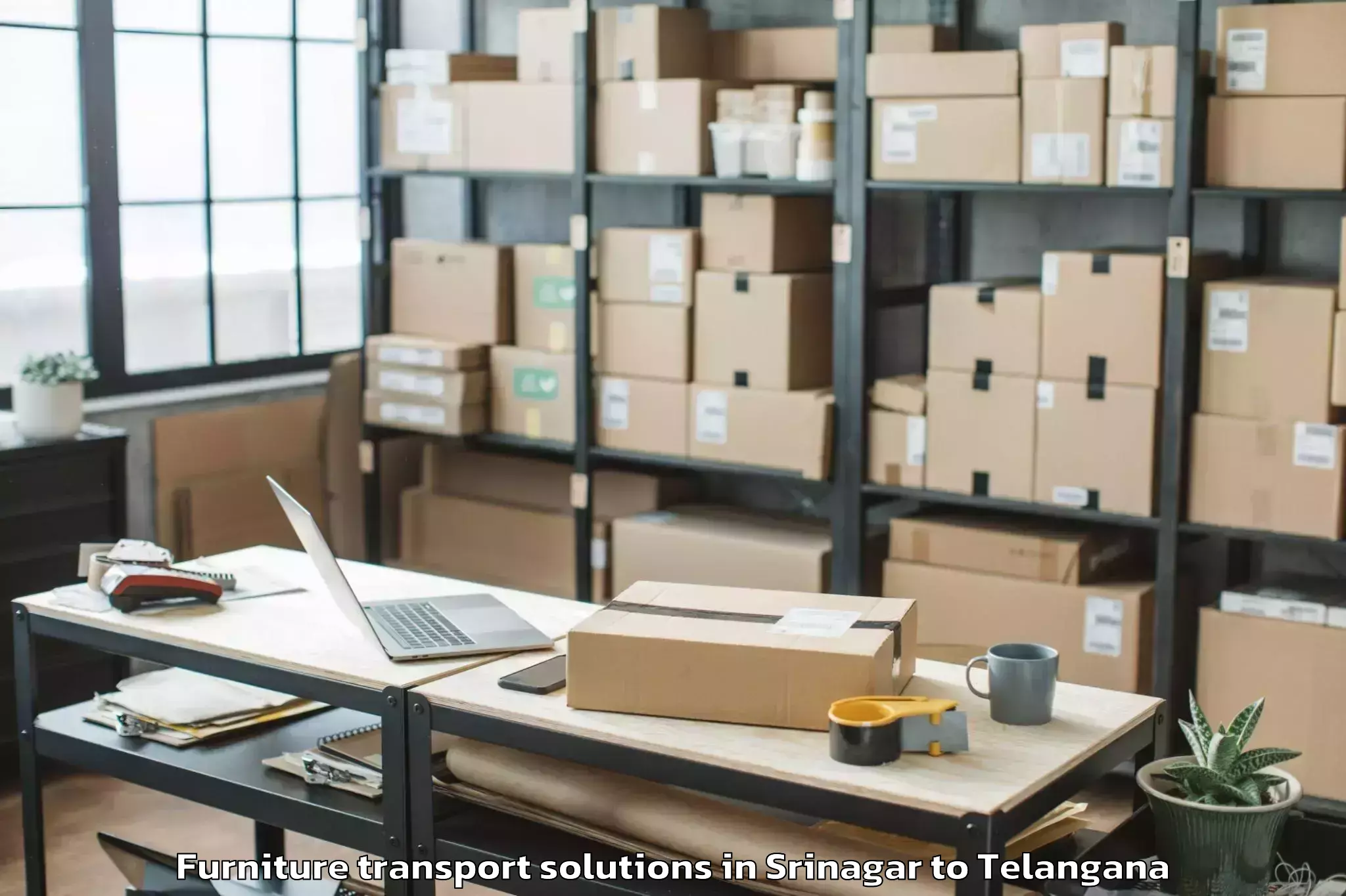 Reliable Srinagar to Jadcherla Furniture Transport Solutions